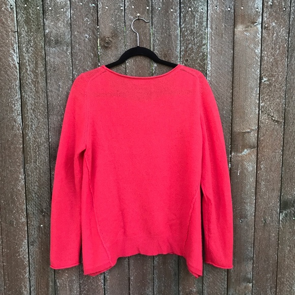 Cashmere pink high low 360 sweater L fall cute - Picture 2 of 8